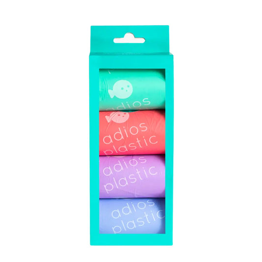 Compostable Dog Poo Bags – 4 Rolls in Rainbow (60 Bags)